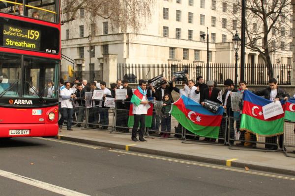 Azerbaijan flag in street
