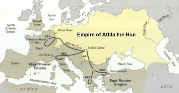 Attila vaxtında Hun imperiyası